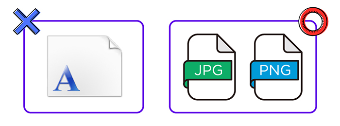 クライアント納品時はフォントファイルではなく、文字が画像化された『JPG』や『PNG』ファイルで納品する